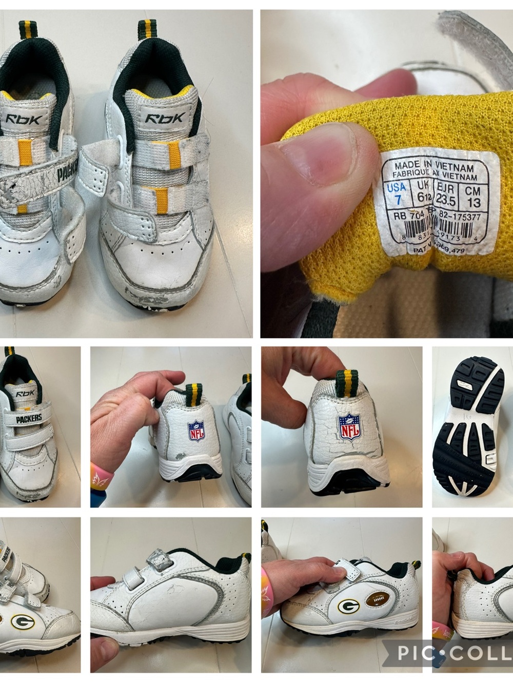 HTF Vintage Y2K Green Bay‎ Packer Reebok Sz 7 Toddler